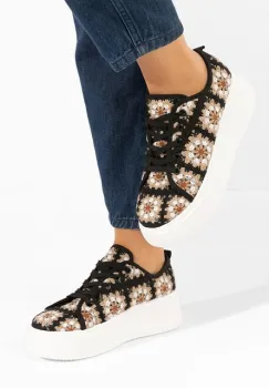 Sneakers cu platforma Maricruz negri imagine