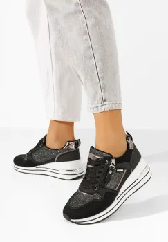 Sneakers cu platforma Myu negri imagine