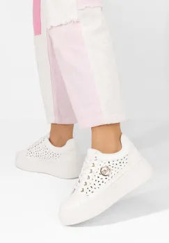 Sneakers cu platforma Nicolette albi imagine