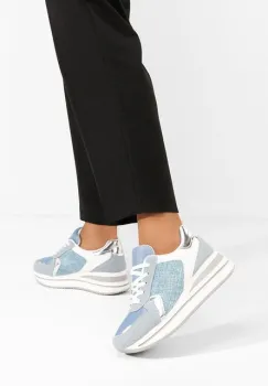 Sneakers cu platforma Sidnei albastri imagine