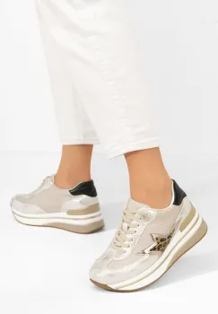 Sneakers cu platforma Valorys aurii imagine