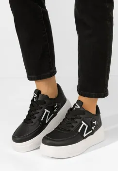 Sneakers cu platforma Vannessa negri imagine