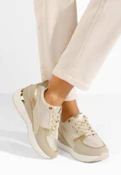 Sneakers cu platforma Zaneta bej imagine