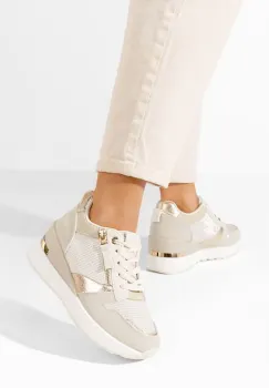 Sneakers cu platforma Zenna bej imagine