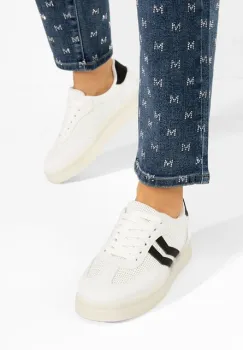 Sneakers dama Amylana albi imagine