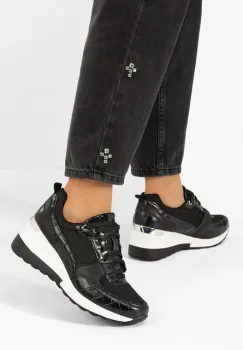 Sneakers dama cu platforma Alstoma negri imagine