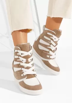 Sneakers dama cu platforma ascunsa Kaia negri imagine