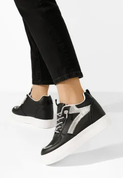 Sneakers dama cu platforma Hara negri imagine