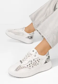 Sneakers dama Jeanetta albi imagine