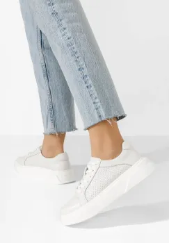 Sneakers dama piele Jenina albi imagine