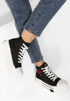 Tenisi cu platforma Chanela negri imagine