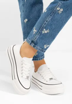 Tenisi cu platforma Kimala albi imagine