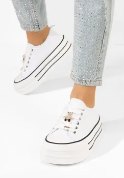 Tenisi cu platforma Serava albi imagine