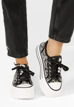 Tenisi cu platforma Verana negri imagine