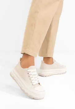 Tenisi cu platforma Zenoria bej imagine