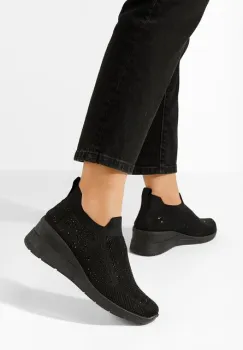 Tenisi dama Slip-On Amelie negri imagine